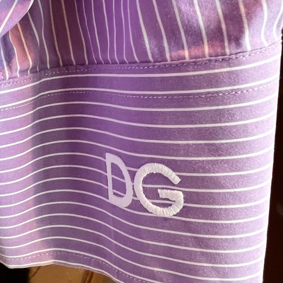 Dolce and Gabbana (Gold) Men’s Purple striped dress shirt. Size 17/43 - Picture 5 of 7
